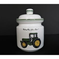 Gibson John Deere ceramic 1.5 quart lidded cannister