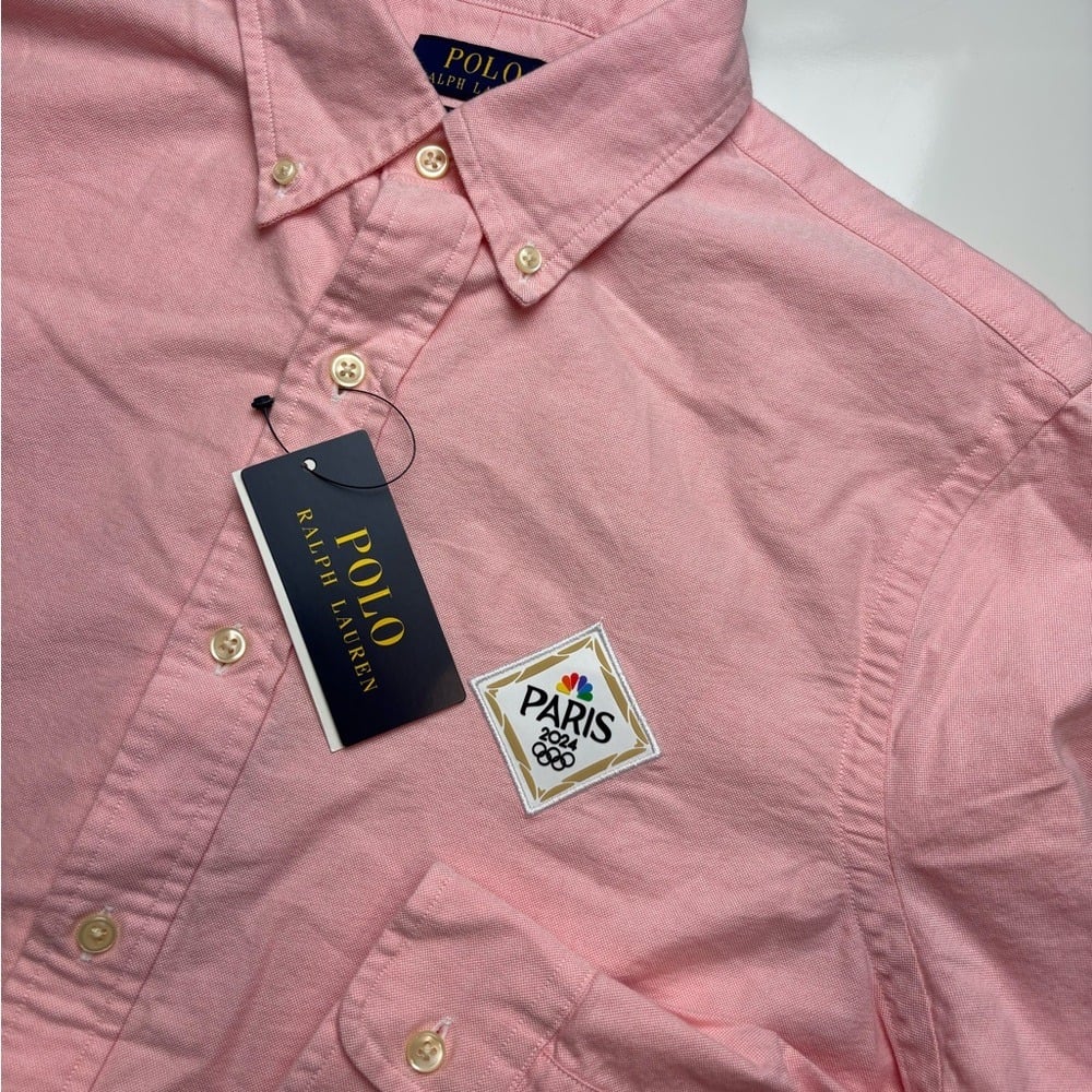 Polo Ralph Lauren Paris Olympics 2024 pink button front shirt sz M