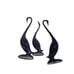 Vintage Mid Century Modern MCM Black Ceramic Crane Bird Egret Sculptures PORT