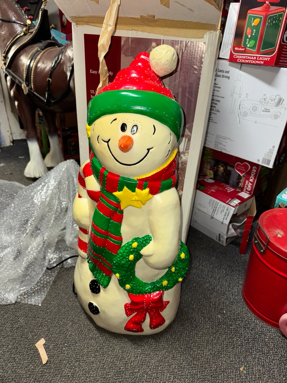 Christmas snowman blow mold