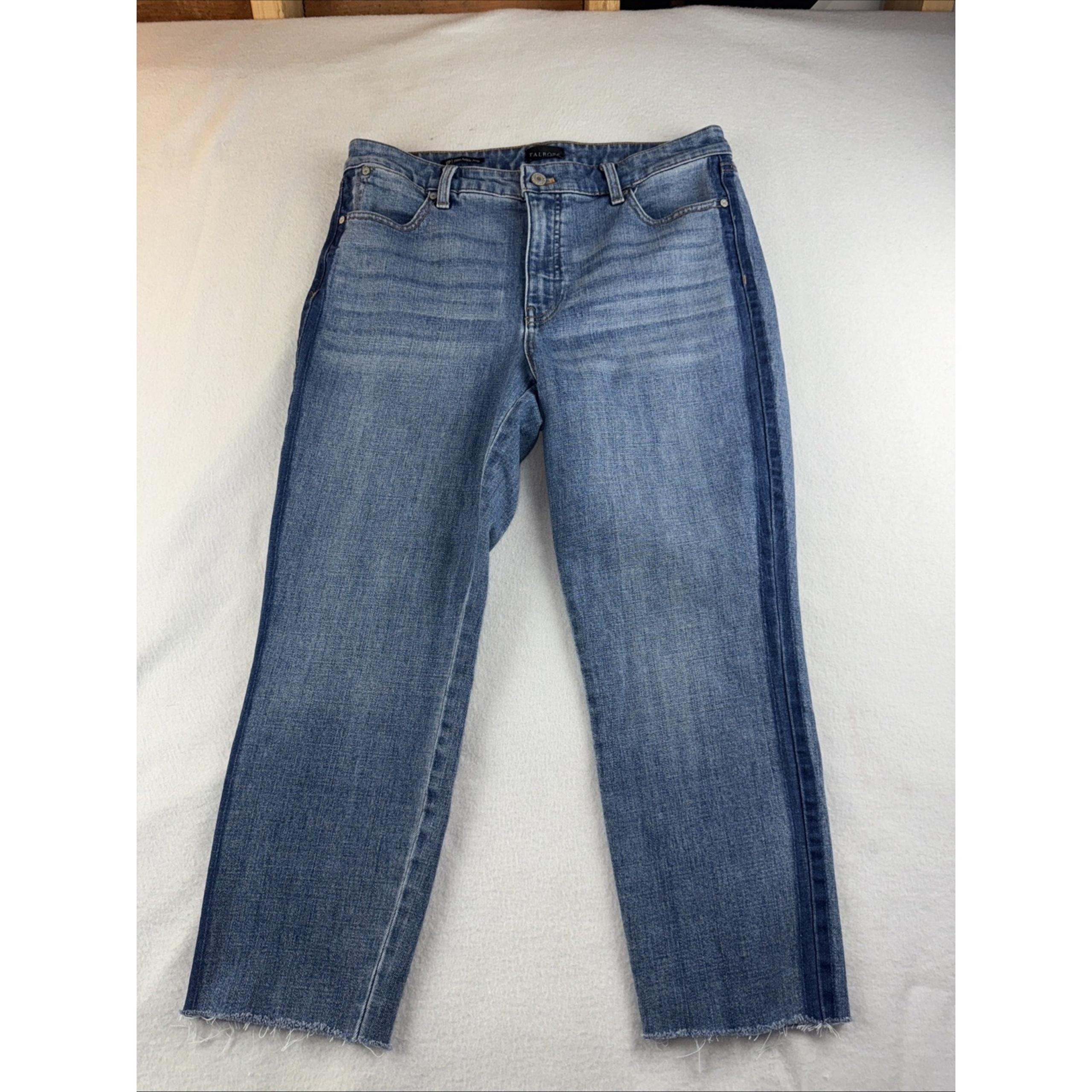 Talbots Slim Ankle Jeans Frayed Bottom Blue Jeans Women's Size 12P