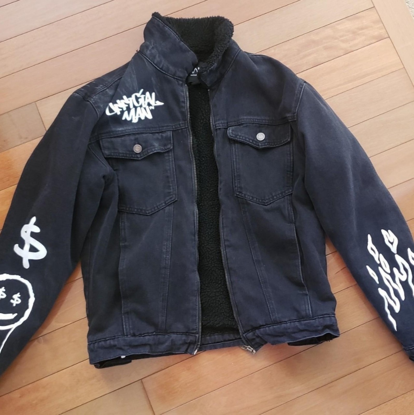 Carthartt style black denim jacket