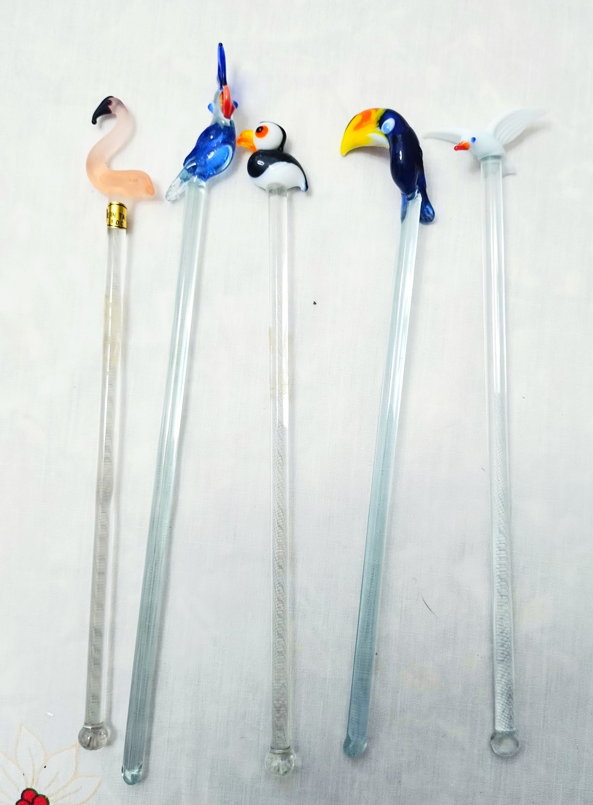 MCM BLOWN GLASS DRINK STIR STICKS