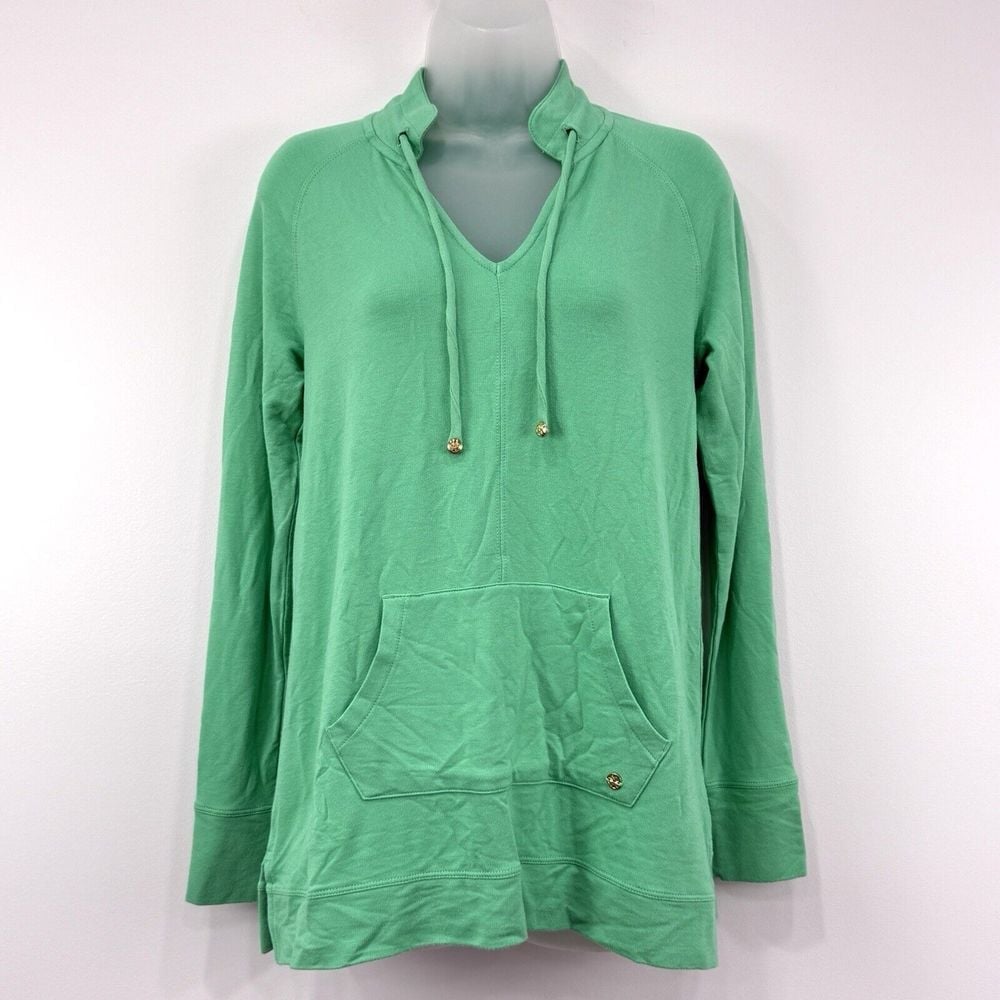 Lilly Pulitzer Sweatshirt Womens S Gustavia Green Luxletic Cassi Popover