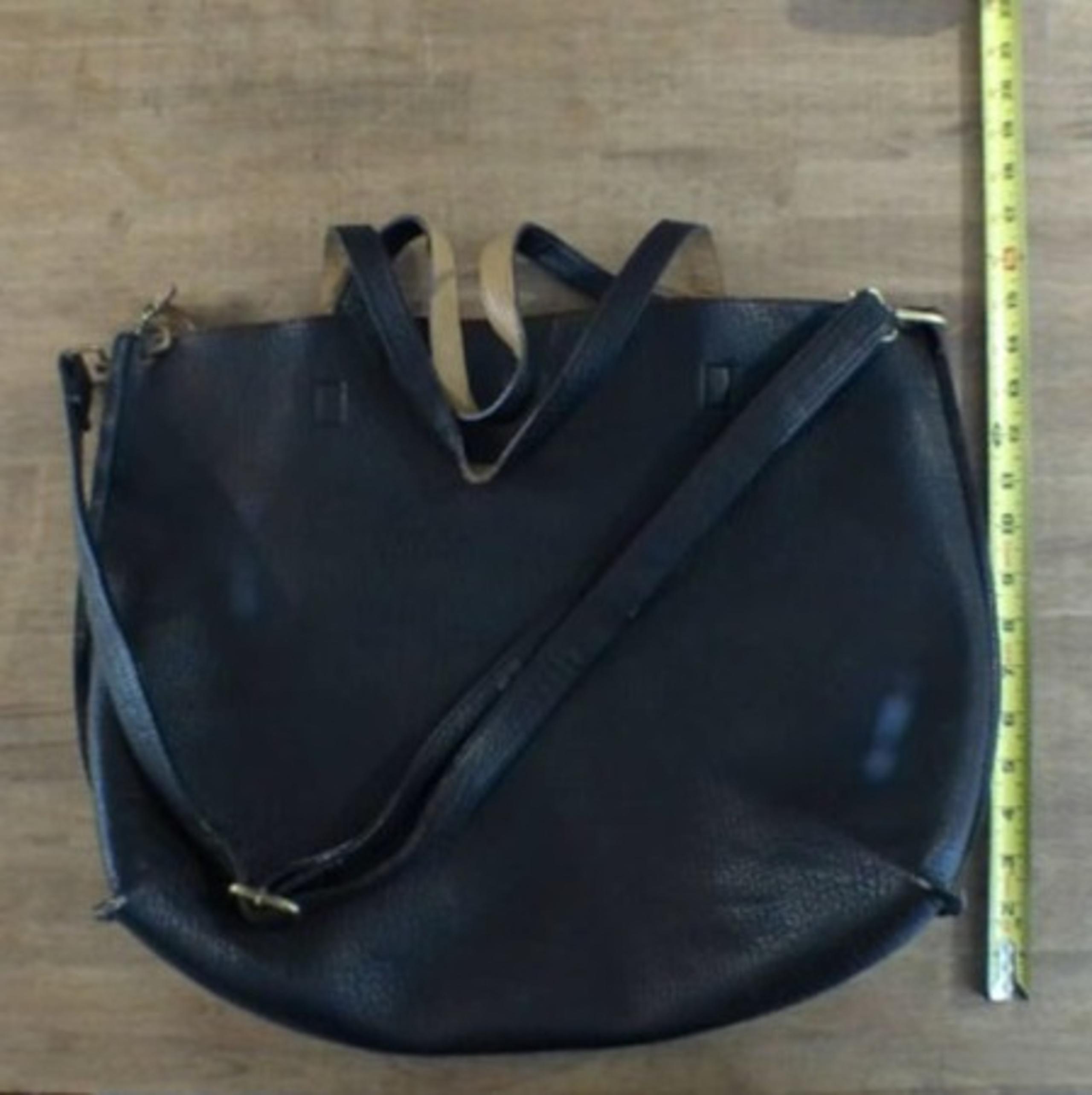 Free People vegan leather reversible tote bag black/brown