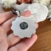 Solid Sterling Silver 925 Snowflake Obsidian Pendant Necklace Southwestern New