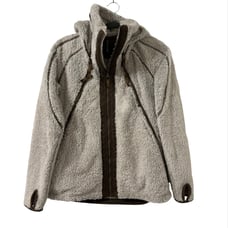 KUHL Flight Fleece Jacket Stone Size Small Pockets Zip Out Hoodie Thumbholes