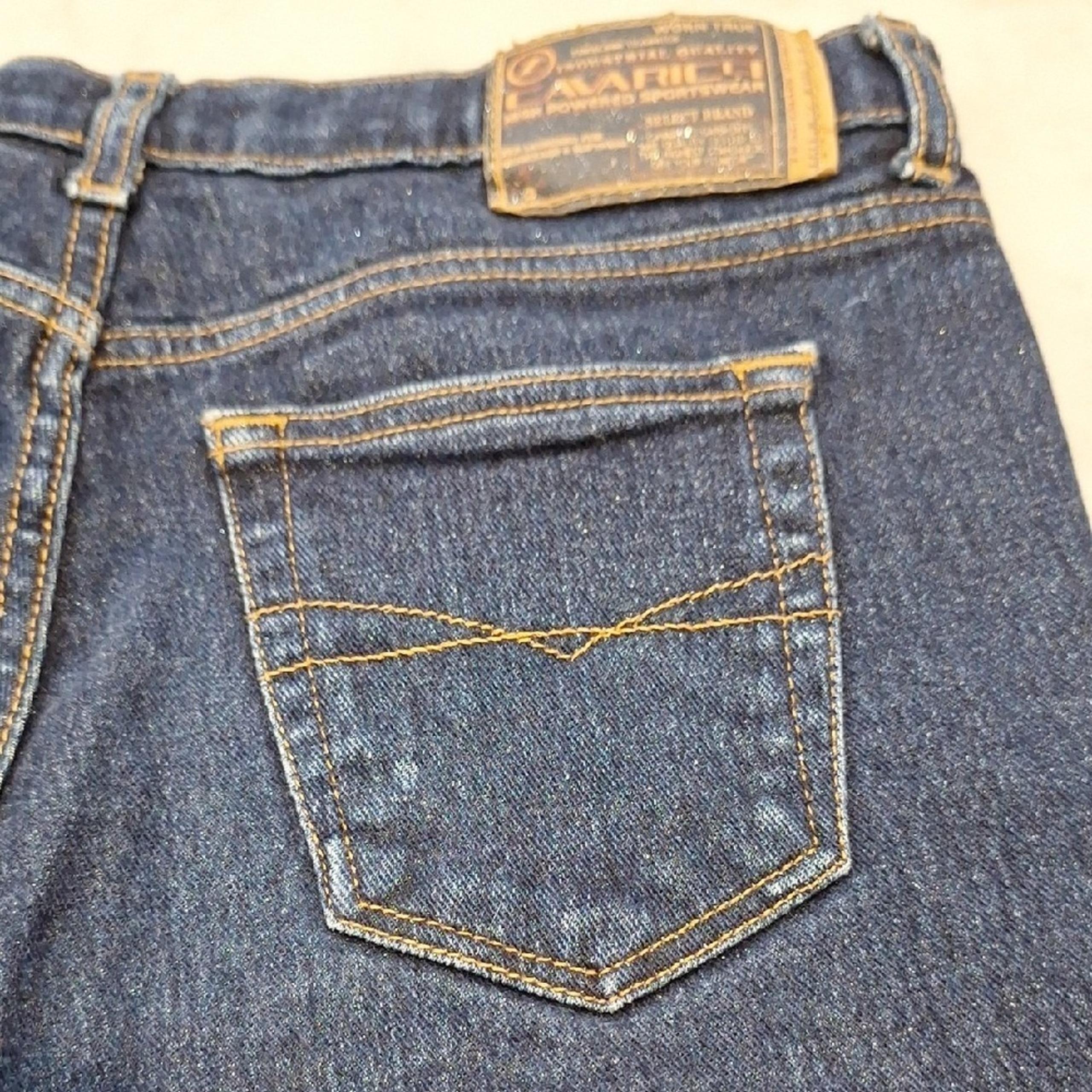 Vintage Z Cavaricci Flare 90s Glitter Midrise Denim Jeans Rock N Roll Sz 9 = Sm