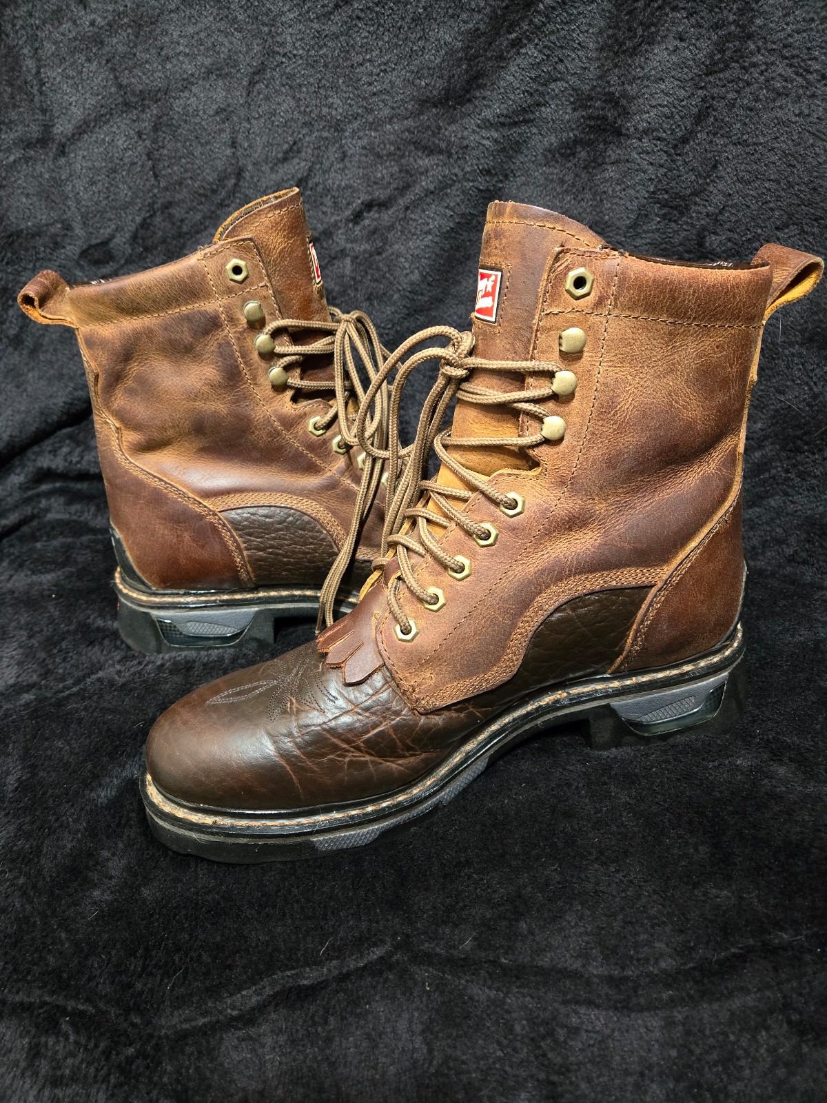 Toni Lama Western Work Boots Sz 11D Leather Brown