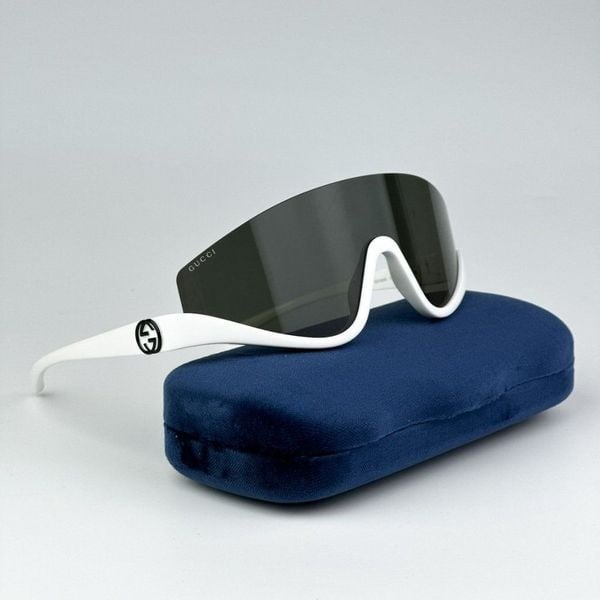 NEW Gucci GG1650S 007 White Grey Unisex Shield Mask Sunglasses GG 1650S