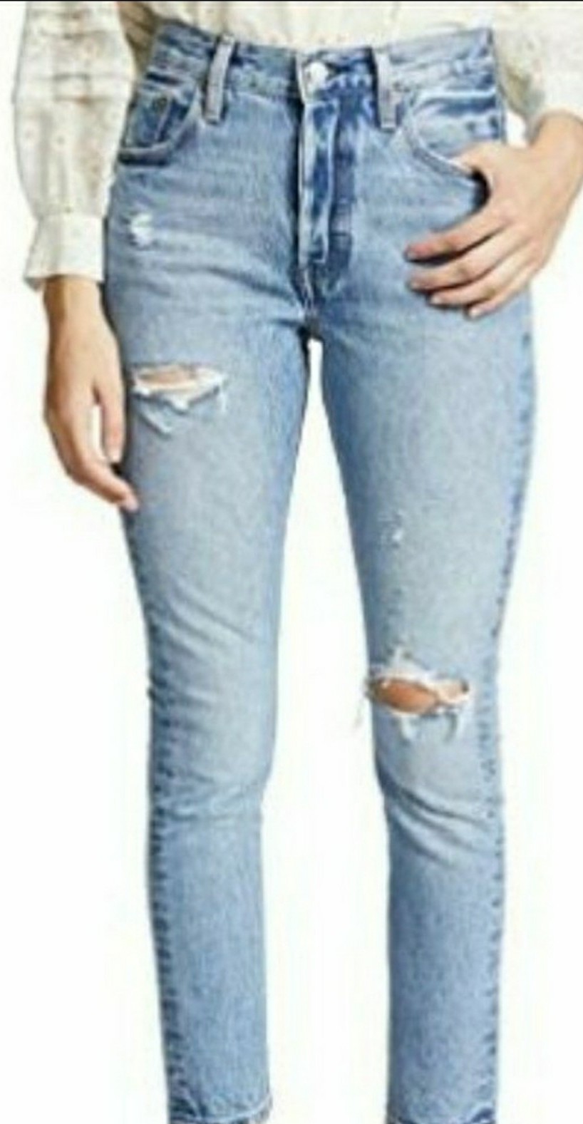 Levi's 501 distressed skinny highrise Jean's