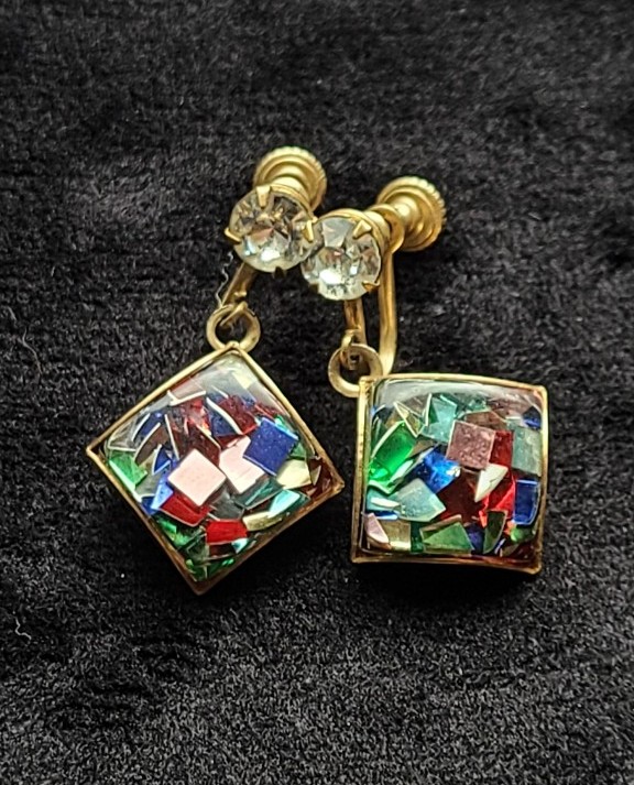 Vintage lucite clip on earrings