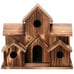 Outside Wooden Bird Houses Hanging 6 Hole Handmade Natural House Bird HOT