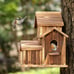 Outside Wooden Bird Houses Hanging 6 Hole Handmade Natural House Bird HOT