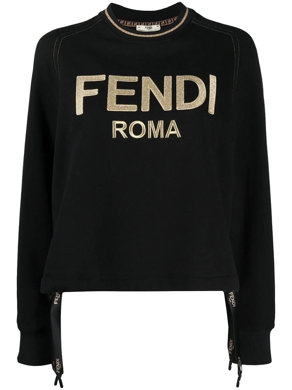 FENDI Black Roma Logo Sweater Sz. S