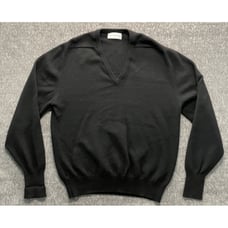 VTG Saks Fifth Avenue 100% Cashmere V-Neck Sweater Mens Size L Black