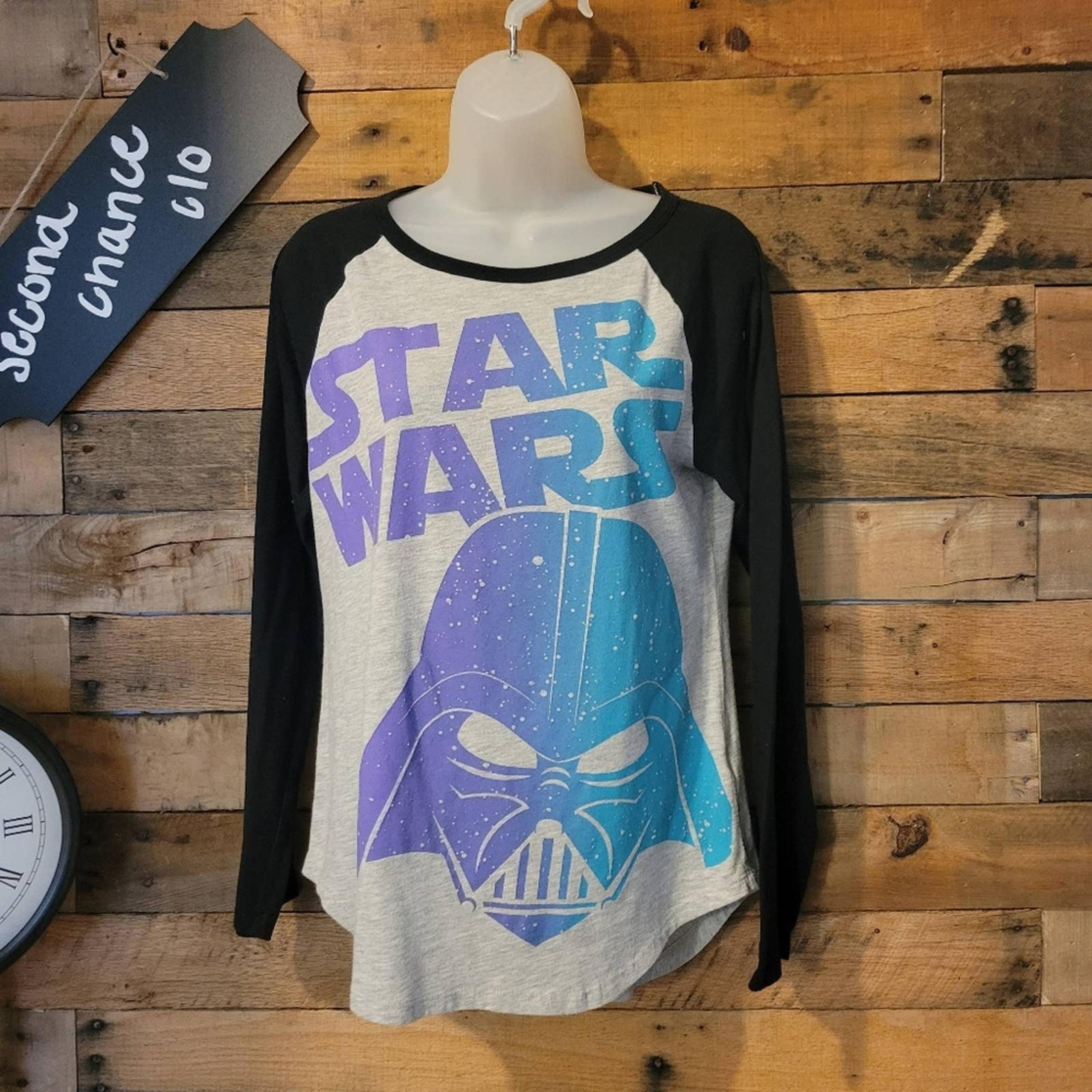 Star wars Darth Vader women's baseball tee top size medium