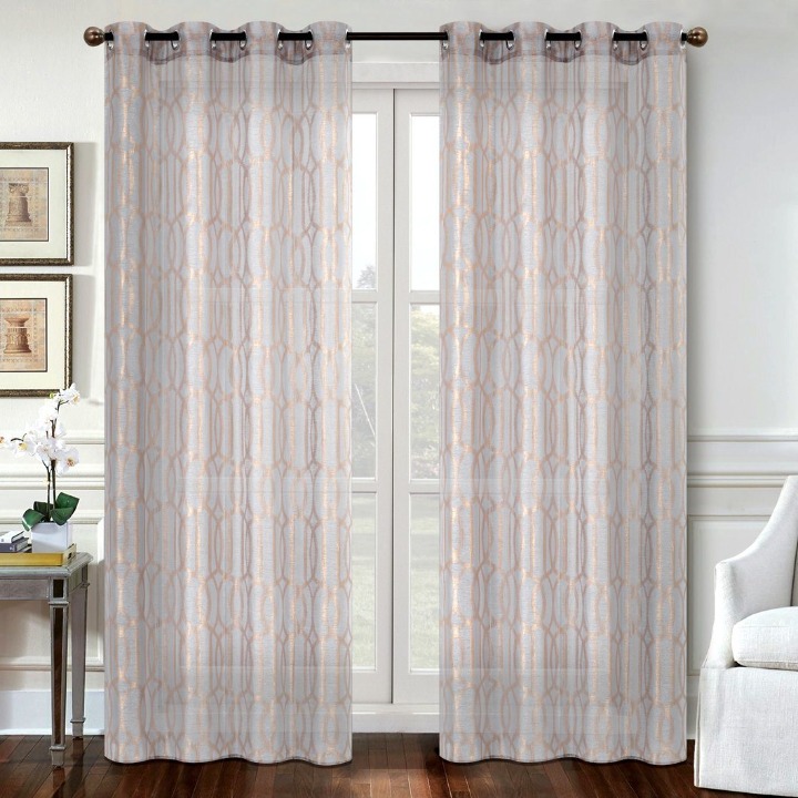 100% Polyester Grommet Dolly Voile Fabric Curtain Panel for Living Room