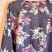Chicos's Spring Blue Watercolor Purple Jacket Full Zip Pockets 3 apx 18 Tall