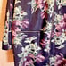 Chicos's Spring Blue Watercolor Purple Jacket Full Zip Pockets 3 apx 18 Tall
