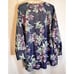 Chicos's Spring Blue Watercolor Purple Jacket Full Zip Pockets 3 apx 18 Tall