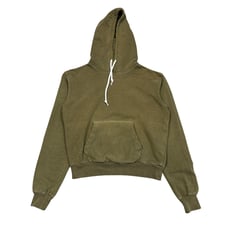 Buck Mason Interloop Boxy Relaxed Cropped Hoodie Women's XS Americana Loungewear