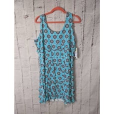 Lulu-B Women's Light Blue Geometric Print Tank Layered Dress Cooling Material Si