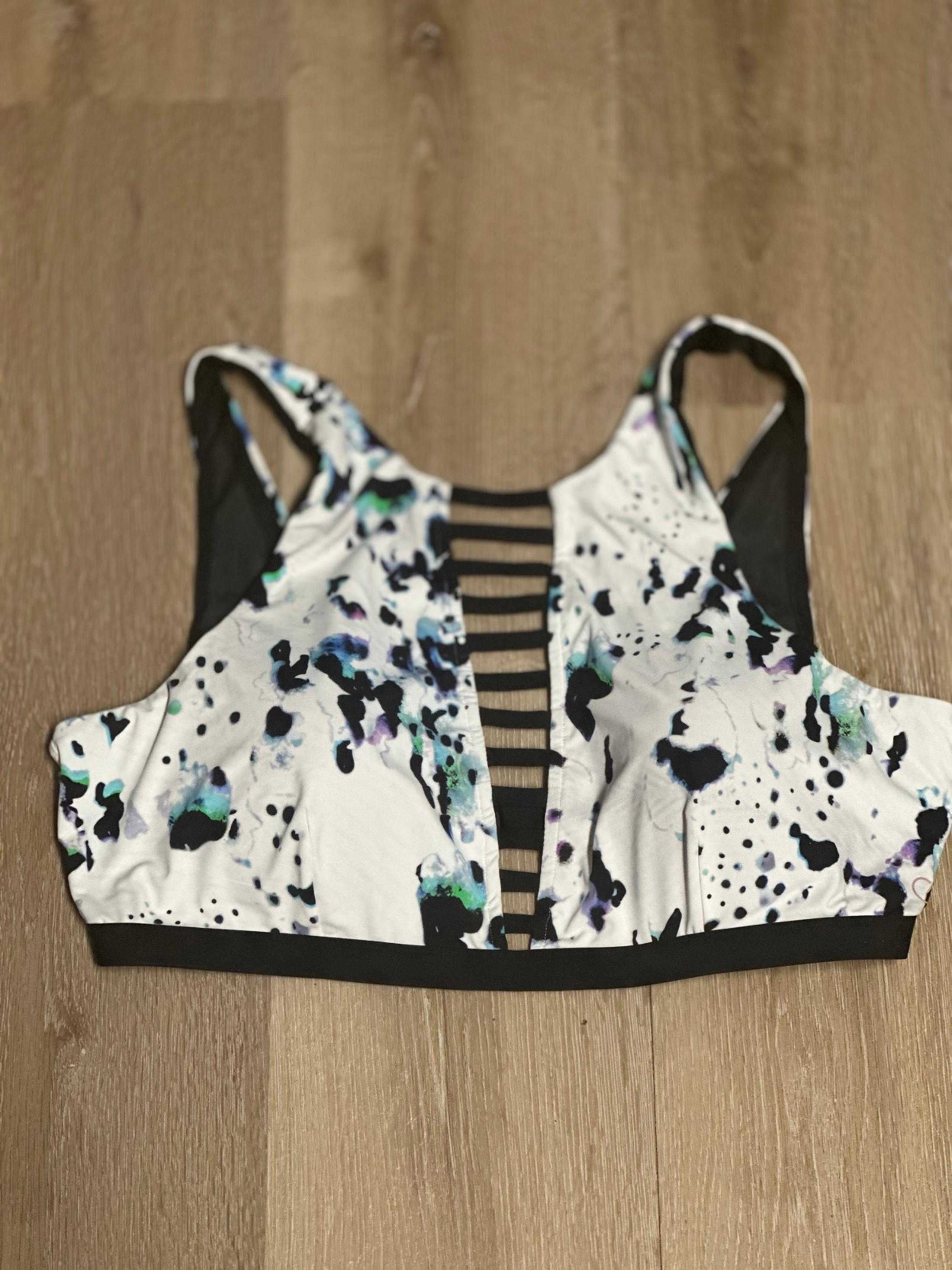 Calia by Carrie Underwood Swim Brand Cage Front Print Bikini Top Size XL