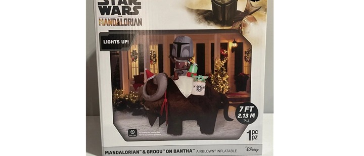 Star Wars Mandalorian & Grogu on Bantha Christmas Inflatable
