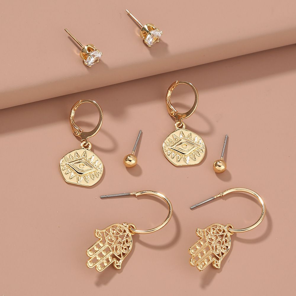 European and American style earrings set combination simple fashion devil's eye