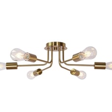 6 Light Semi Flush Mount Ceiling LightModern Brushed Brass Sputnik Ceiling Light