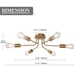 6 Light Semi Flush Mount Ceiling LightModern Brushed Brass Sputnik Ceiling Light
