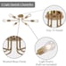 6 Light Semi Flush Mount Ceiling LightModern Brushed Brass Sputnik Ceiling Light