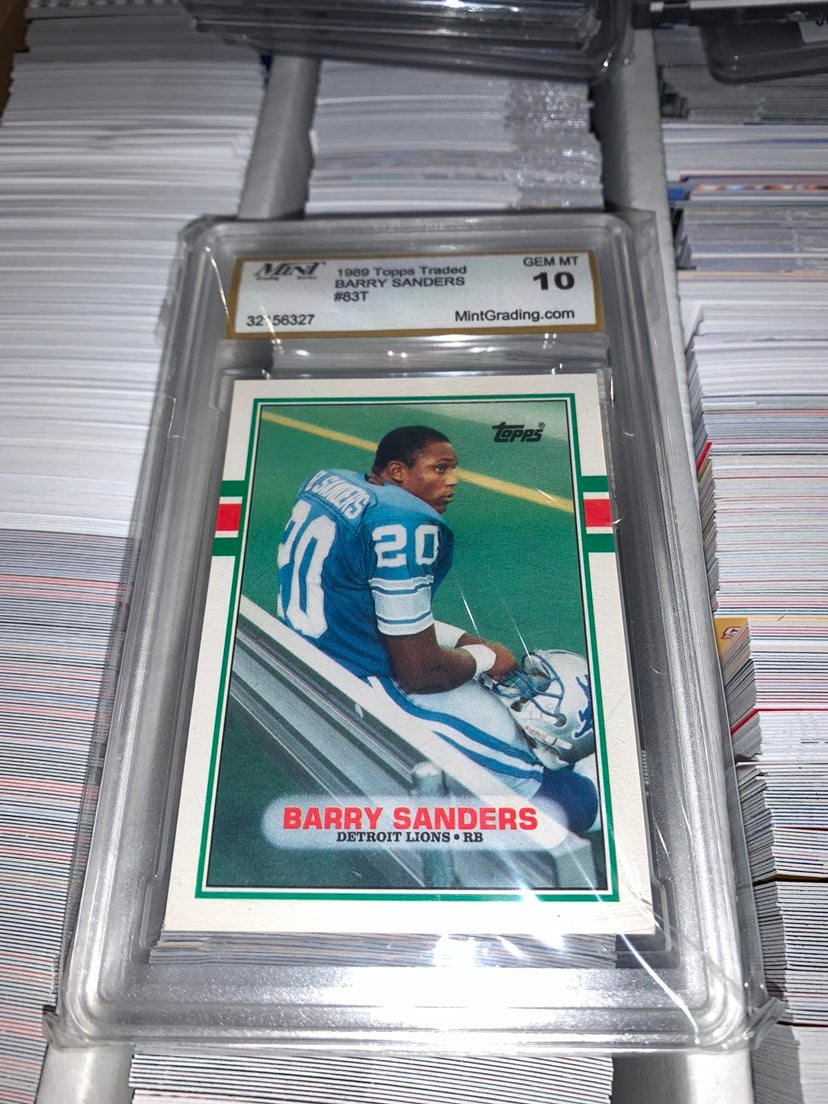 1989 topps Barry sanders rookie card graded 10