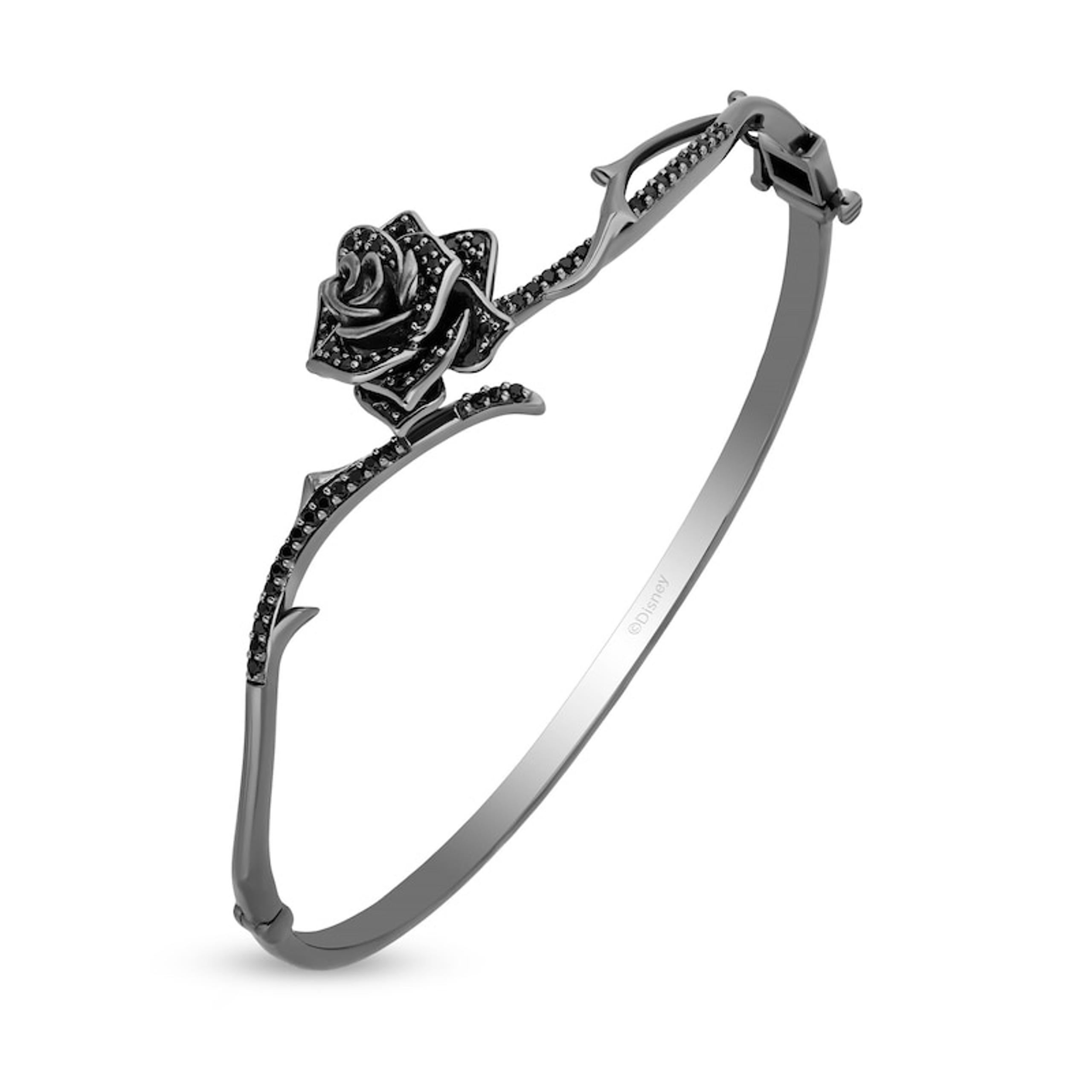 Enchanted Disney Villains Maleficent 1/2 CT. T.W. Black Diamond Rose Bangle