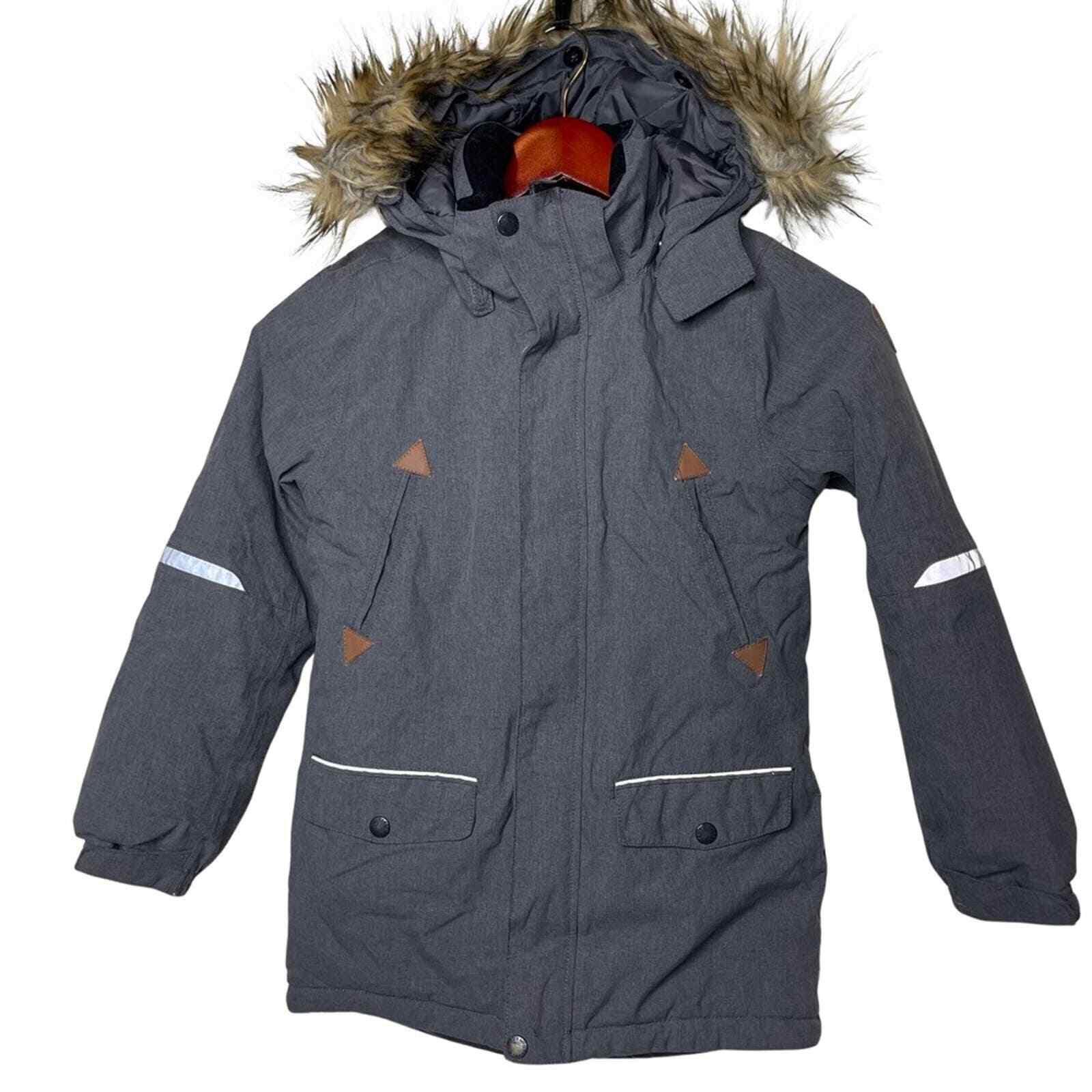 Polarn O. Pyret grey unisex kids winter jacket parka sz 134cm 8-9yo