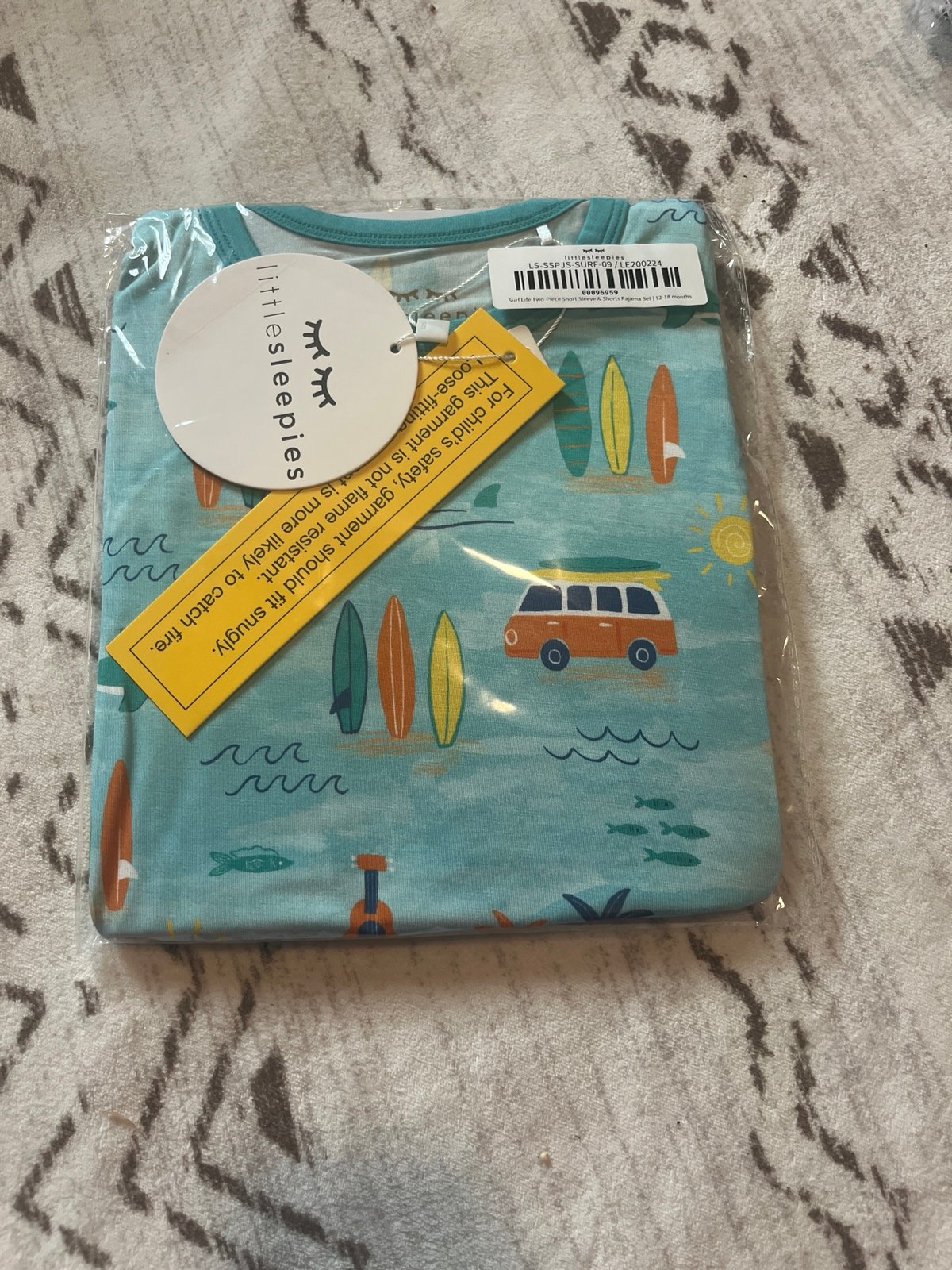 Little Sleepies surf life short set new 12/18