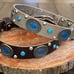 Top layer cofskin nail Swarovski and Turquoise dog collar Medium large dog leath