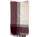 VTG Icelandic Woollen Lap Car Blanket Throw 68X58 Cream Red Wool Fringe Stadium