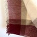 VTG Icelandic Woollen Lap Car Blanket Throw 68X58 Cream Red Wool Fringe Stadium
