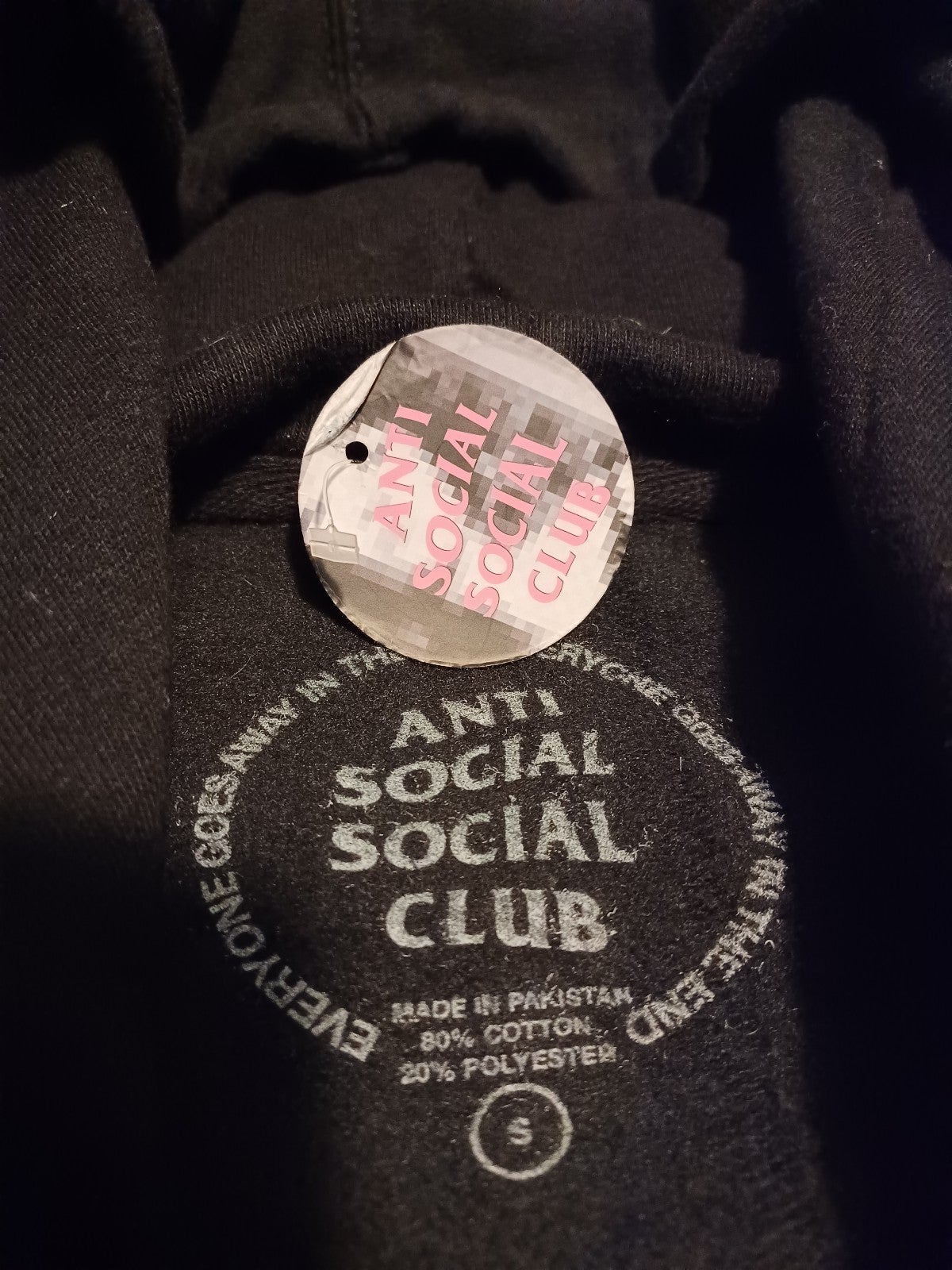 NEW NWT hot Anti Social Social Club Neon Rainbow Black Hoodie Size Small Mens Womans