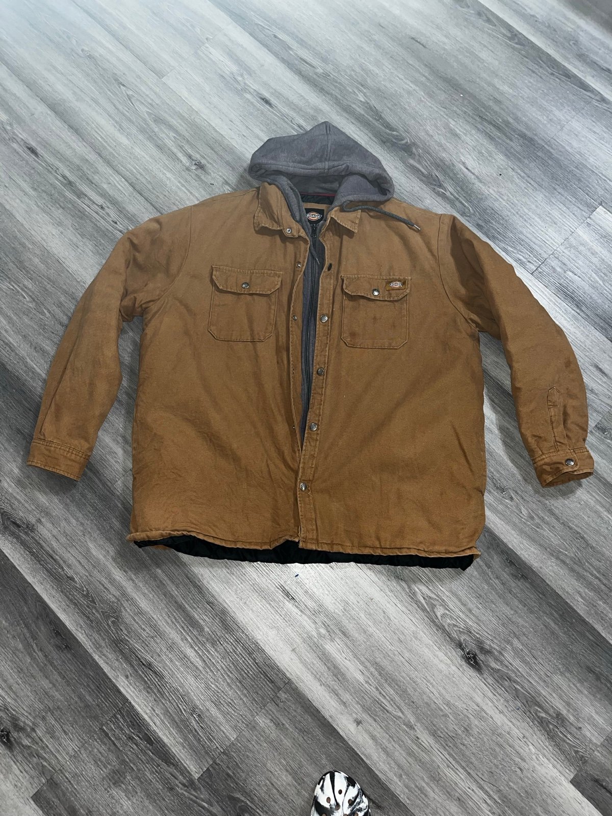 Men's Dickies Fleece Hooded Duck Shirt Jacket