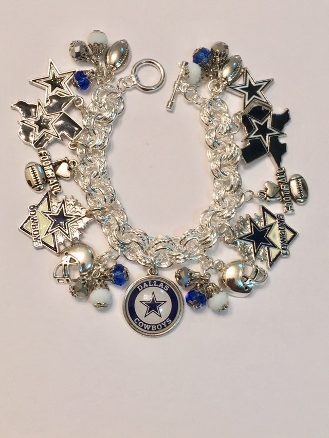 Dallas Cowboys Custom Chain Link Charm Bracelet Qty (2) Free shipping
