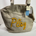 ENVY Yellow Stitch ‘Play’ BEACH BAG TOTE CARRY BURLAP SNAP 19 X 16 Handcraft New