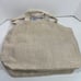 ENVY Yellow Stitch ‘Play’ BEACH BAG TOTE CARRY BURLAP SNAP 19 X 16 Handcraft New
