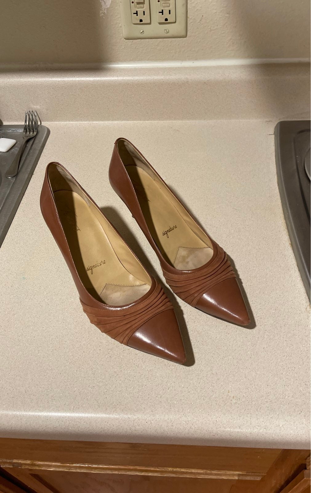 Christian Louboutin Trotter's Signature, Size 10 High Heels, Brown in Color, FAS