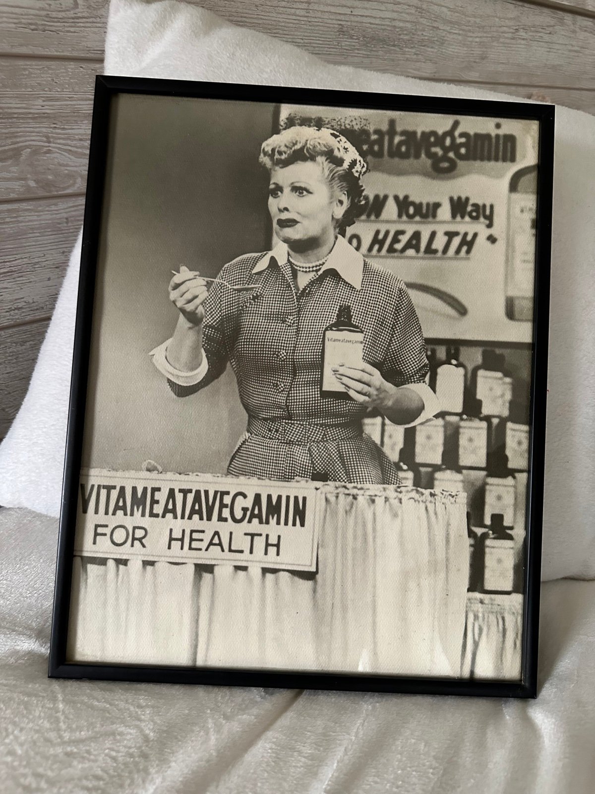 Vintage Framed I love Lucy Vitameatavegamin Picture Poster tv series