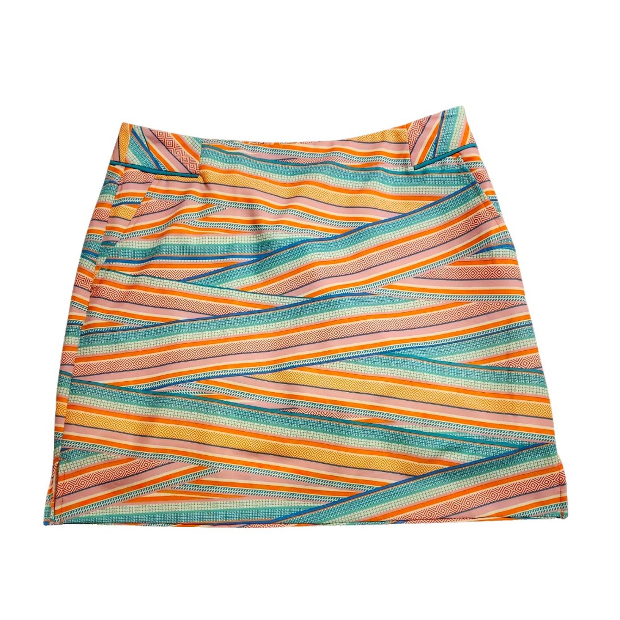 EP Pro Skort Multi-Color Stripe/Geometric Print Pockets Womens Size 8