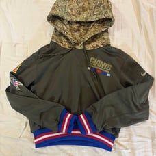 New York Giants Women’s Nike Salute To Service Custom Crop Hoodie Medium Green