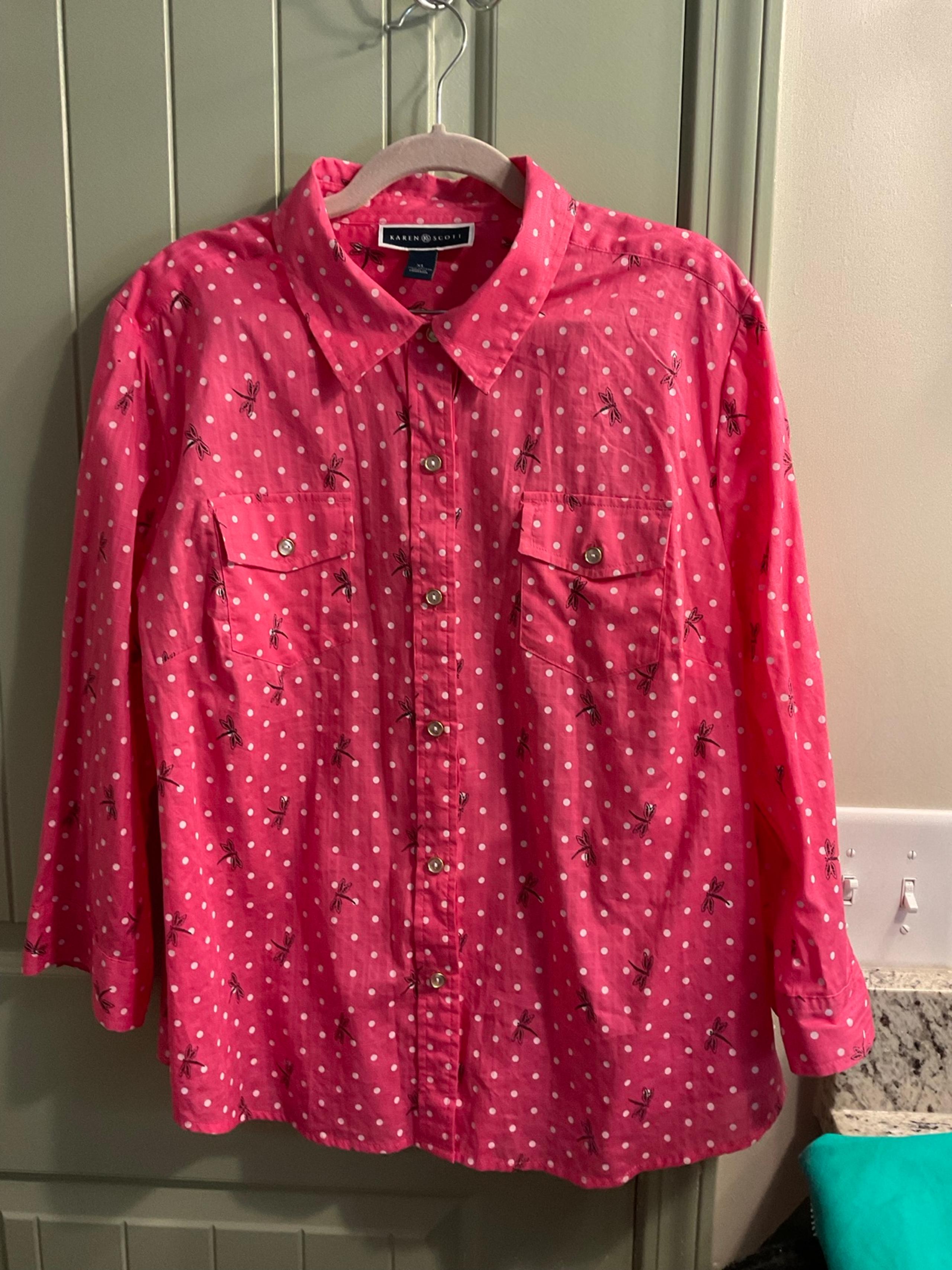 Dragonfly Blouse Pink SZ XL